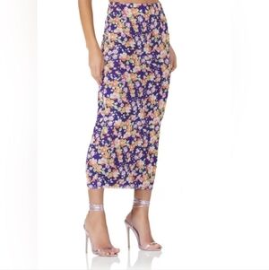 AFRM Abigail Print Maxi Skirt Purple/Orange Blossom Sz M NWT*